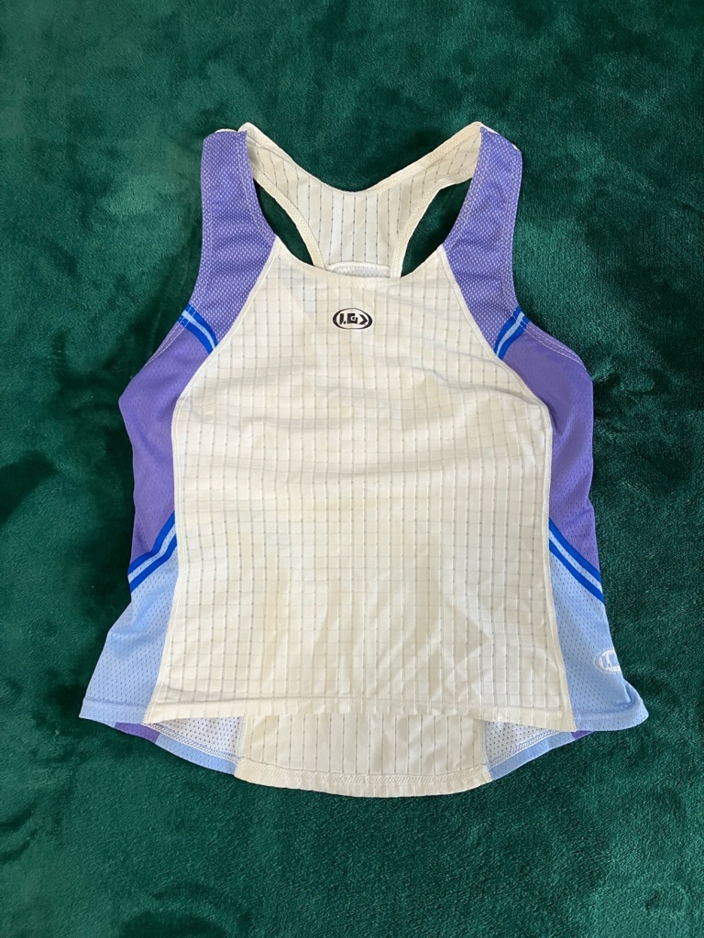 Louis Garneau Purple & Light Blue Racerback Triathlon / Cycling Tank